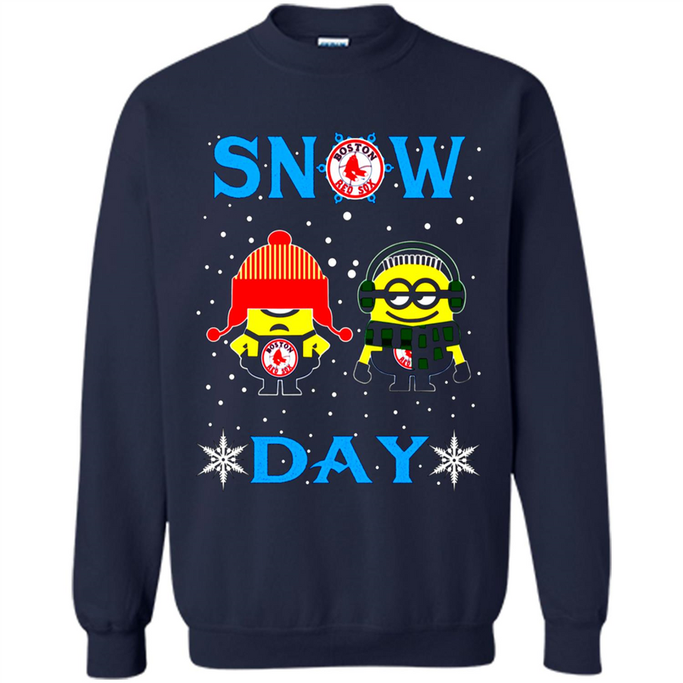 Snow Day Shirt For Boston Red Sox Vs Minion Fans pingpong