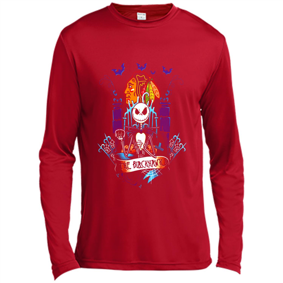 Chicago Blackhawks Halloween The Nightmare Before Christmas - Canvas Long Sleeve T-Shirt