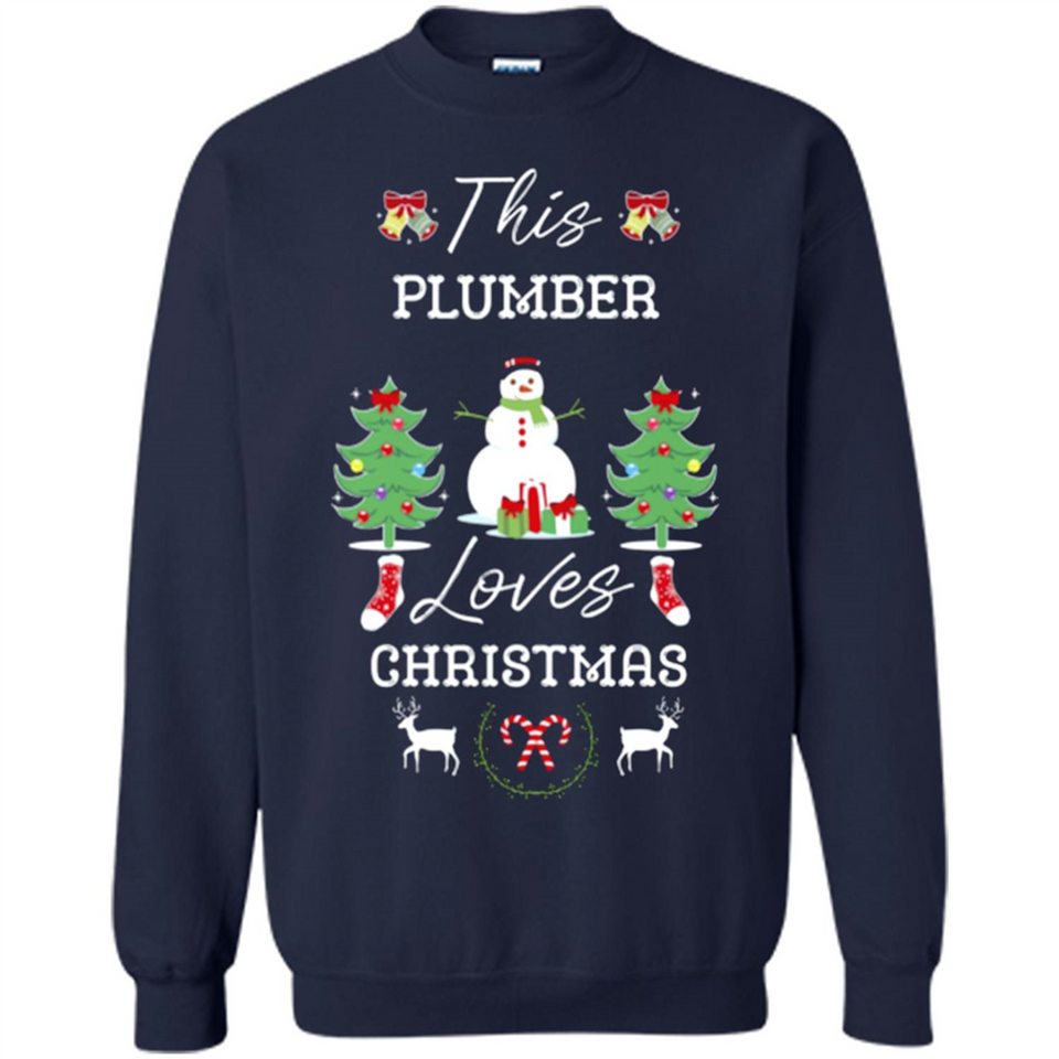 This Plumber Loves Christmas Tree Shirt with Snowman