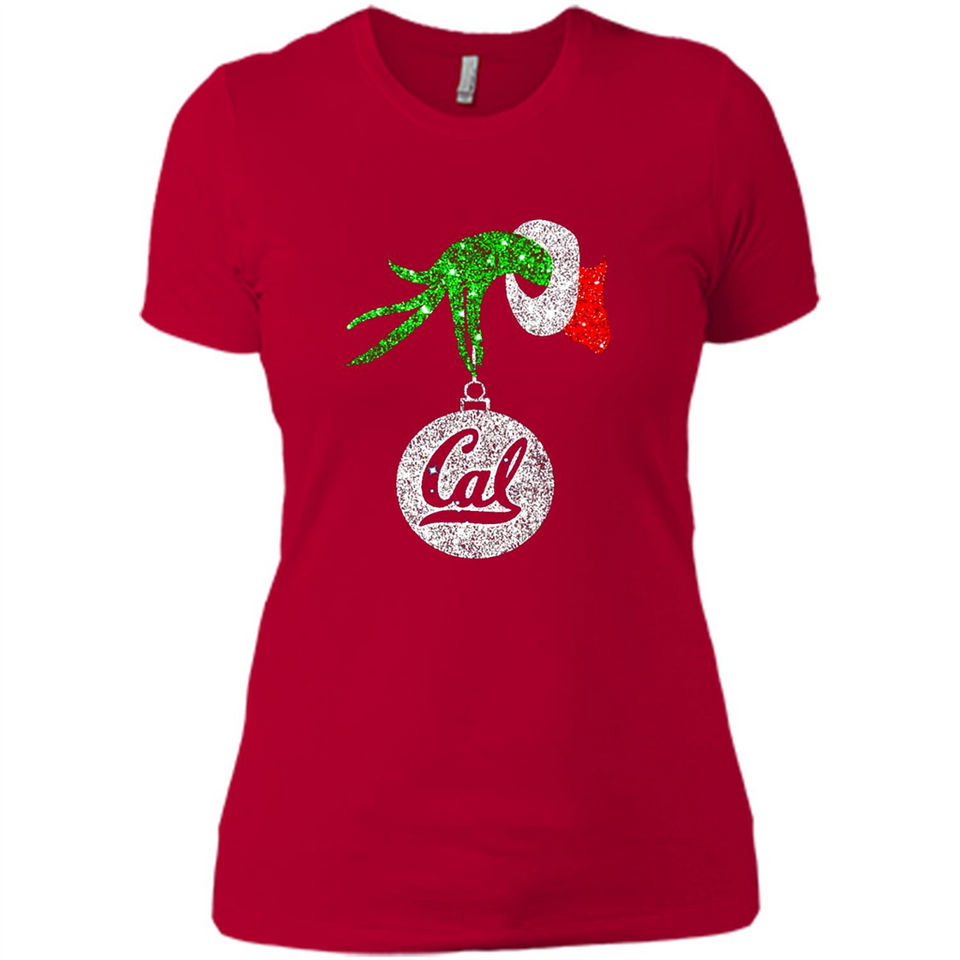 Amazing California Golden Bears Glitter Grinch Monogram Ornament Christmas Gift - Ladies' Boyfriend T-Shirt