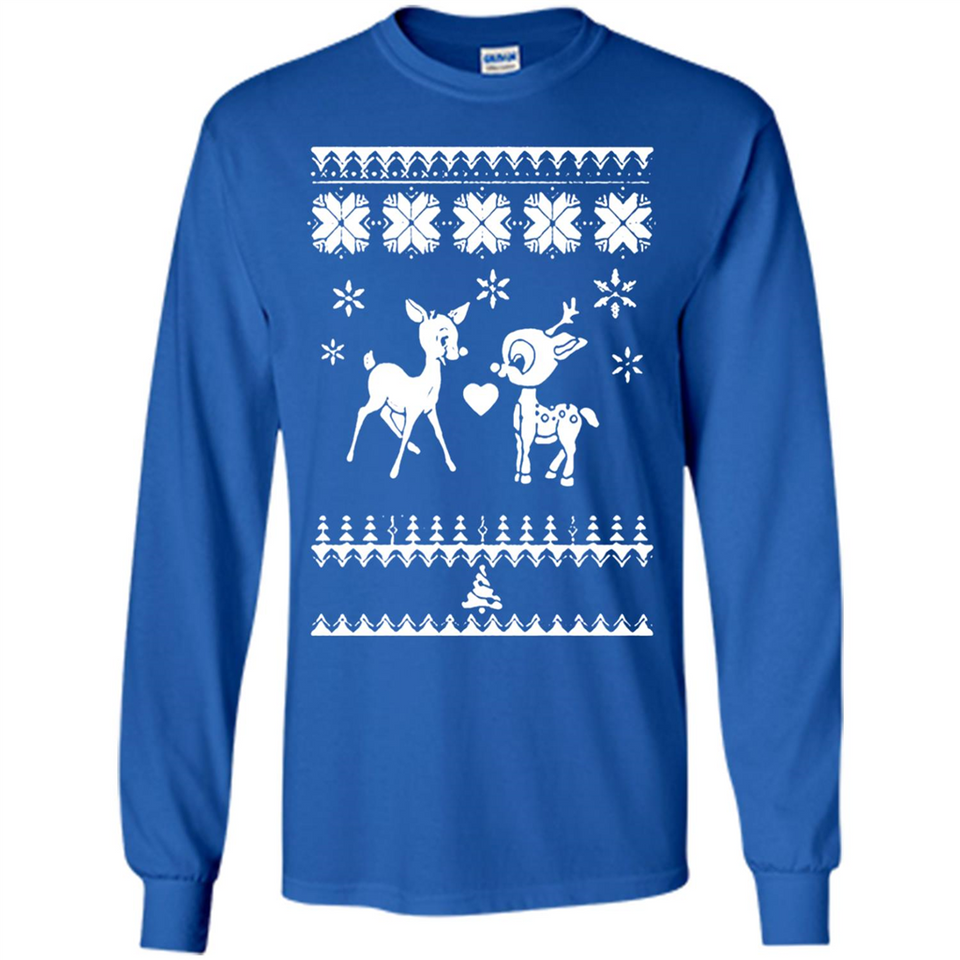 Rudolph and Clarice Ugly Christmas Sweater - Long Sleeve T-Shirt