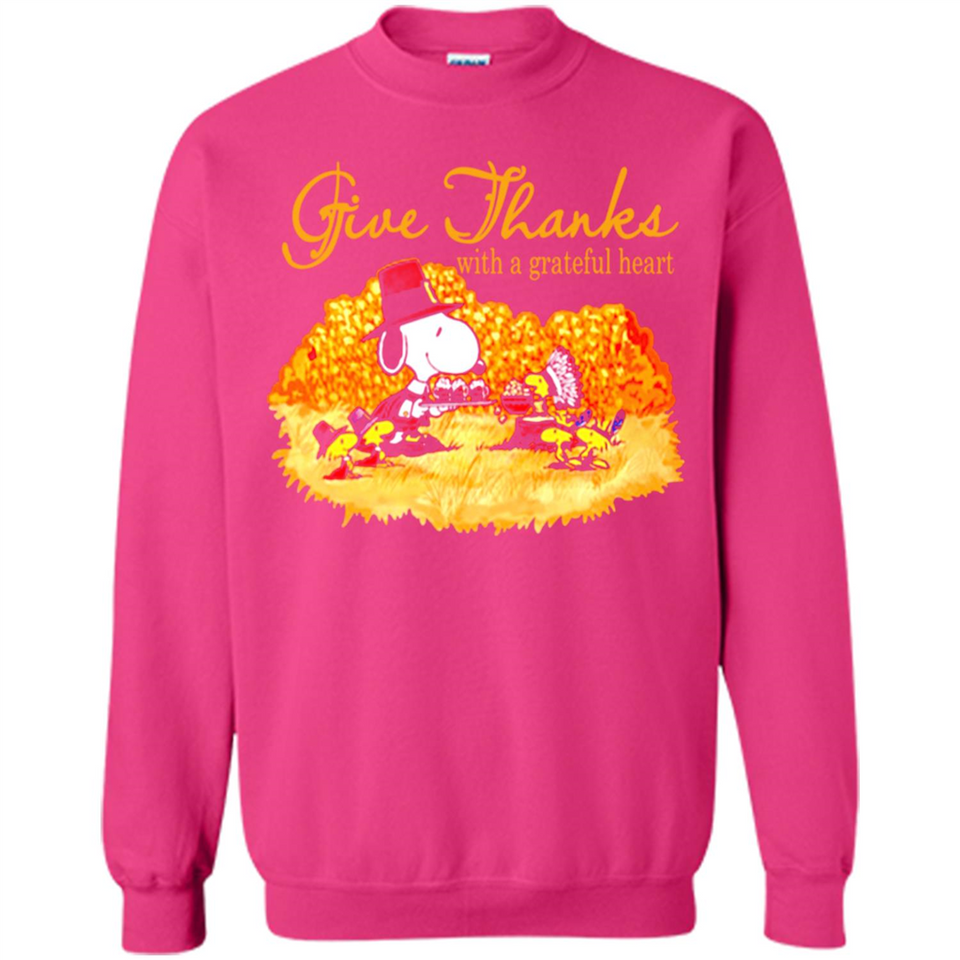 Snoopy Thanksgiving Give Thanks With A Grateful Heart - Sweatshirt