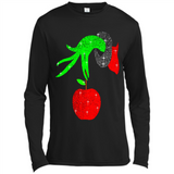 Christmas The Grinch Hand Holding Apple Ornament sweater - Canvas Long Sleeve T-Shirt