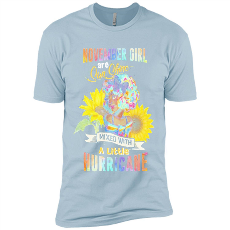 November Girls Sunflower - Premium Short Sleeve T-Shirt