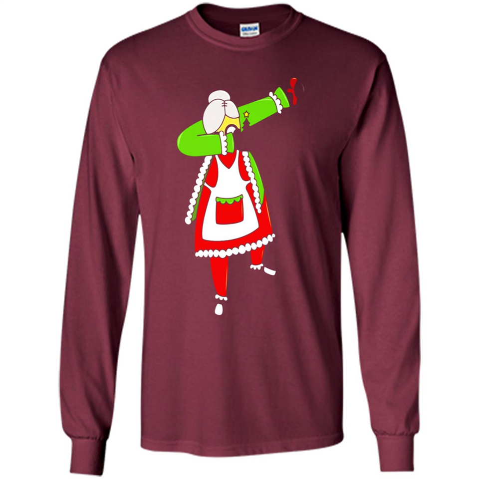 Funny Dabbing Mrs. Santa Claus Christmas Dab - Long Sleeve T-Shirt