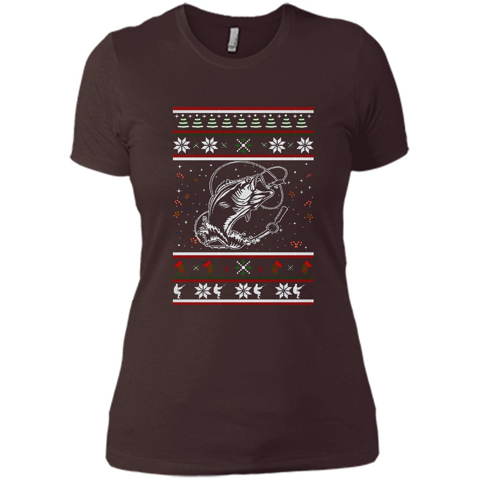 Christmas Ugly Sweater Fishing Ugly Christmas Sweater - Ladies' Boyfriend T-Shirt