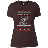 Christmas Ugly Sweater Fishing Ugly Christmas Sweater - Ladies' Boyfriend T-Shirt