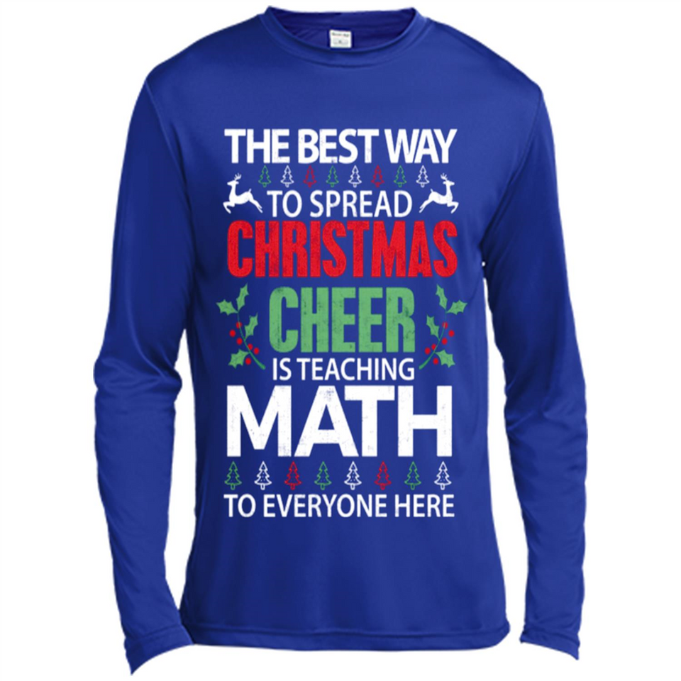 Math Teacher Christmas Shirt Christmas Cheer - Canvas Long Sleeve T-Shirt