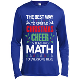 Math Teacher Christmas Shirt Christmas Cheer - Canvas Long Sleeve T-Shirt