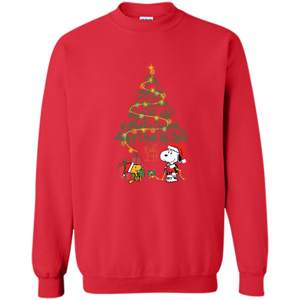 Snoopy-Woodstock-Christmas-tree-for-unto-you-is-born-this-day