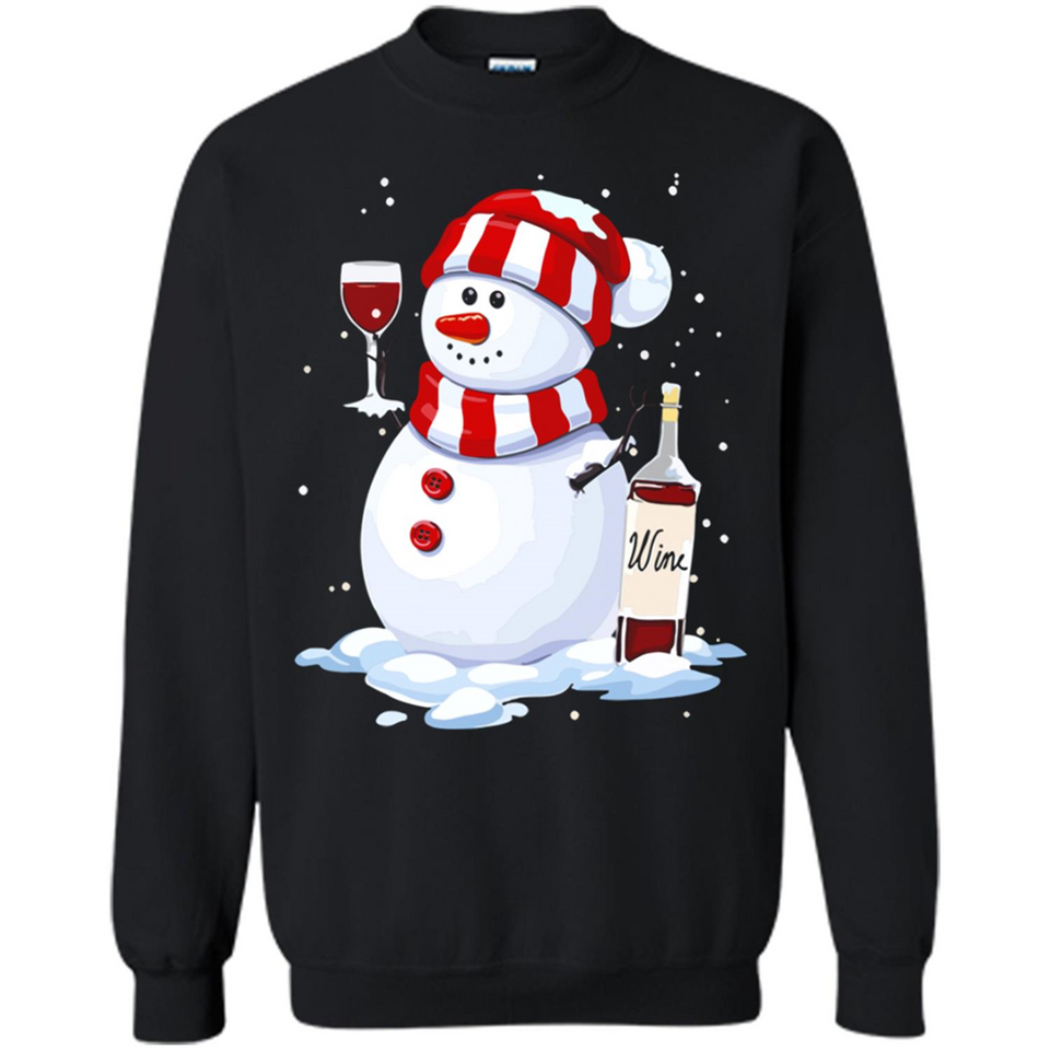 Cute Snowman drink Red Wine Christmas - Sweatshirt