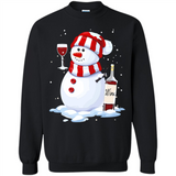 Cute Snowman drink Red Wine Christmas - Sweatshirt