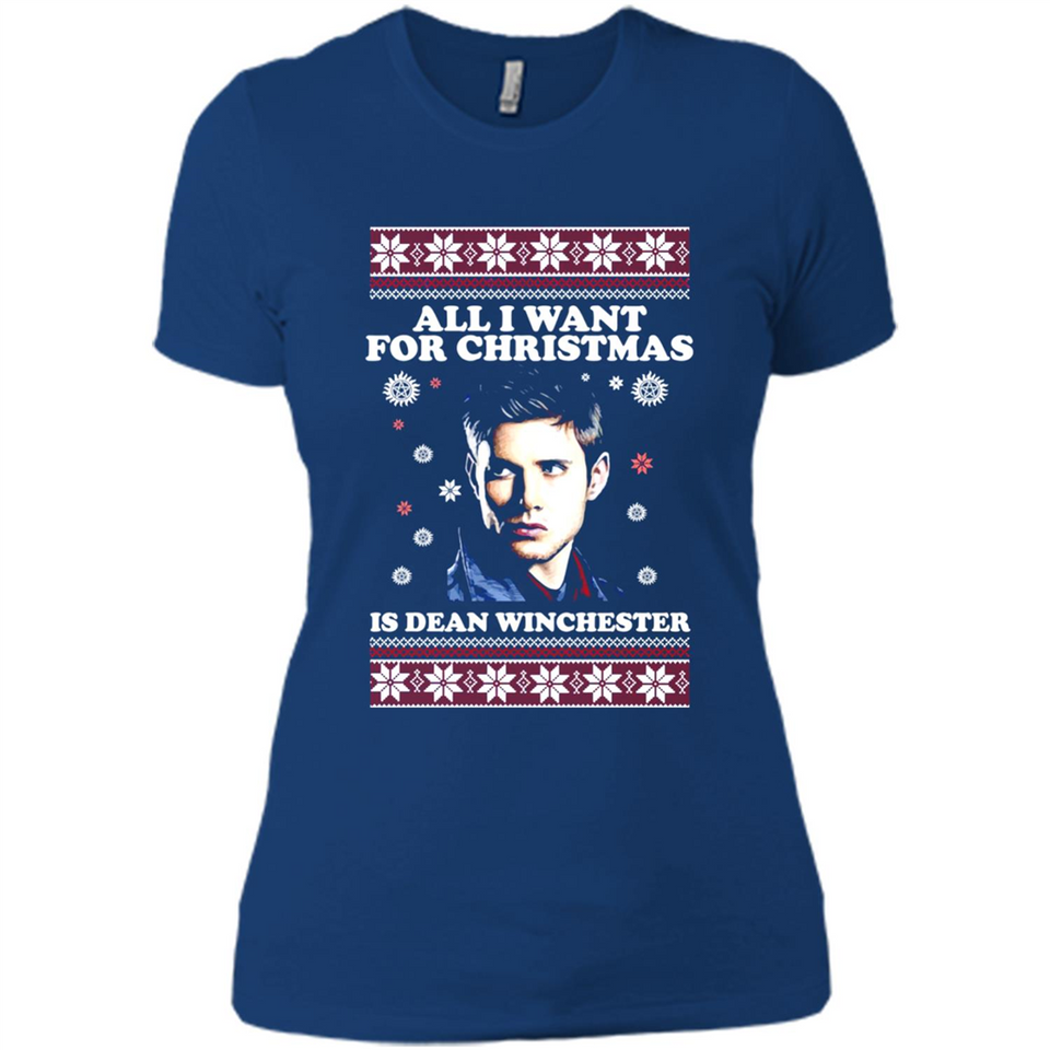 All I want for Christmas is Dean Winchester sweater - Ladies' Boyfriend T-Shirt