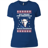 All I want for Christmas is Dean Winchester sweater - Ladies' Boyfriend T-Shirt
