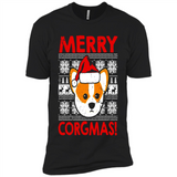 Funny Christmas Santa Corgi Dog Merry Corgmas - Premium Short Sleeve T-Shirt
