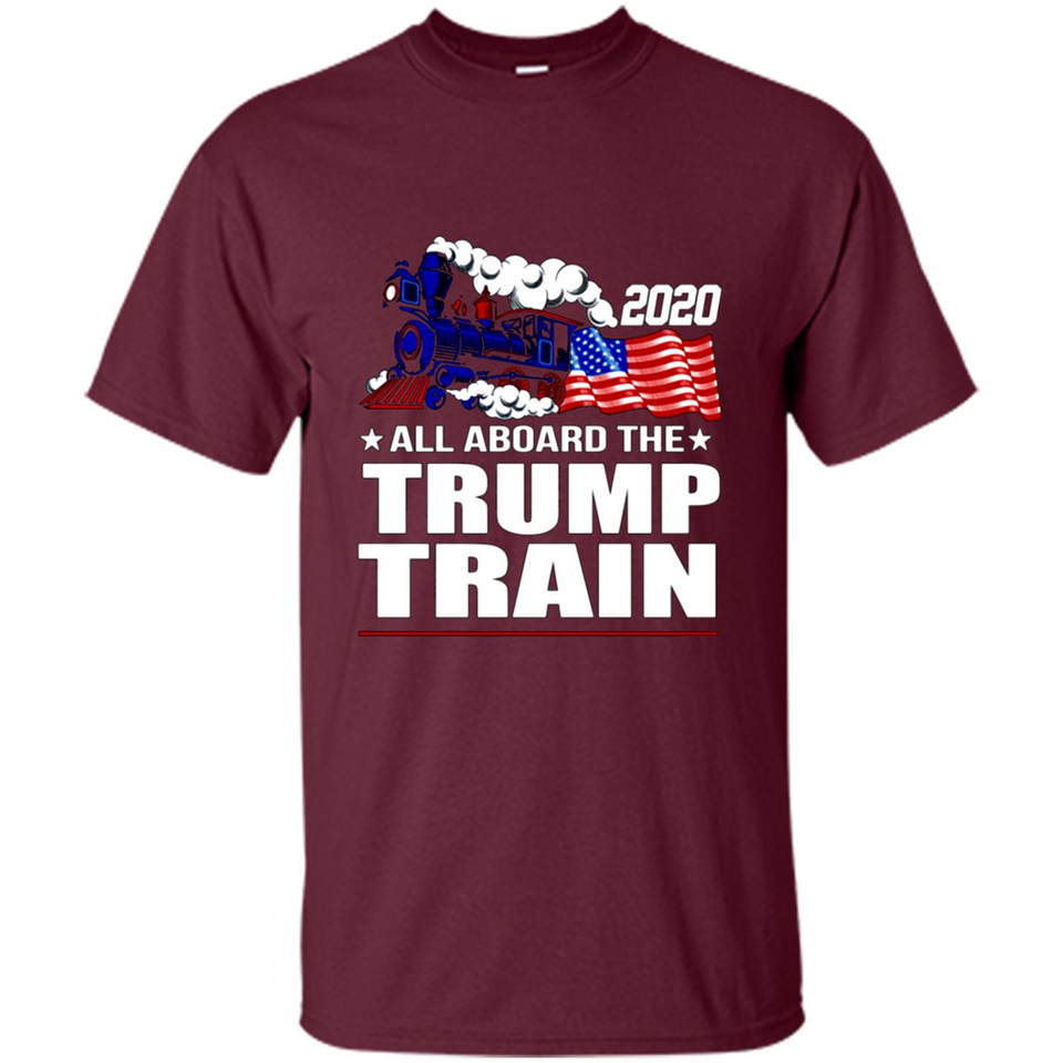 All Board The Trump Train 2020 Patriotic U.S Flag pingpong - Shirt