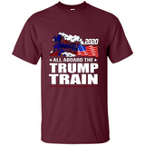 All Board The Trump Train 2020 Patriotic U.S Flag pingpong - Shirt
