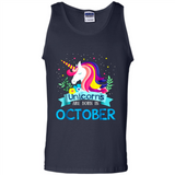 Unicorns are born in October Birthday Rainbow Gift Ladies Custom