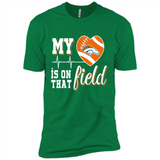 Denver Broncos Football My Heart is on that Field - Premium Short Sleeve T-Shirt