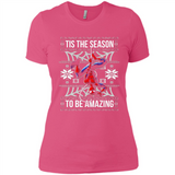 Marvel Spider Man Tis The Season To Be Amazing Ugly Christmas Mug PINGPONG - Ladies' Boyfriend T-Shirt