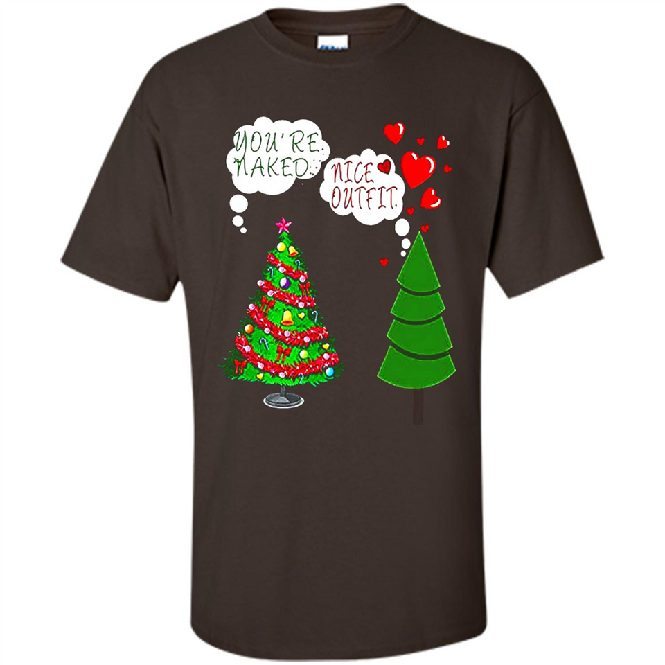 Fir Loves Christmas Tree Funny Undecorated Joke - Shirt