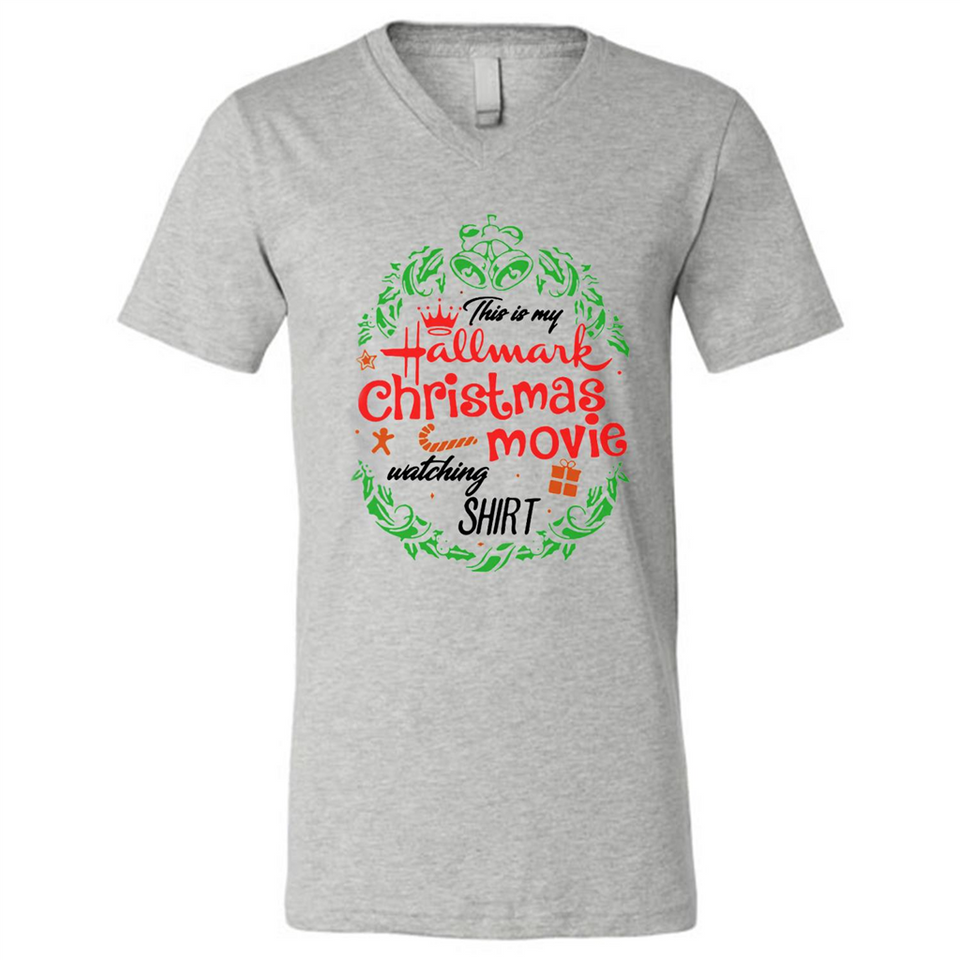 This is My Hallmark-Christmas Movies Watching Sporty T-Shirt - Canvas Unisex V-Neck