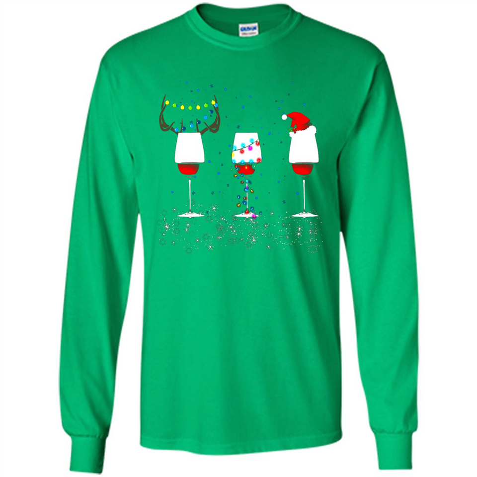 Christmas Red Wine Funny Merry Xmas Sweatshirt - Long Sleeve T-Shirt