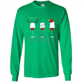 Christmas Red Wine Funny Merry Xmas Sweatshirt - Long Sleeve T-Shirt