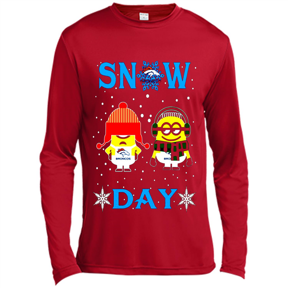 Snow Day Shirt For Denver Broncos Vs Minion Fans pingpong