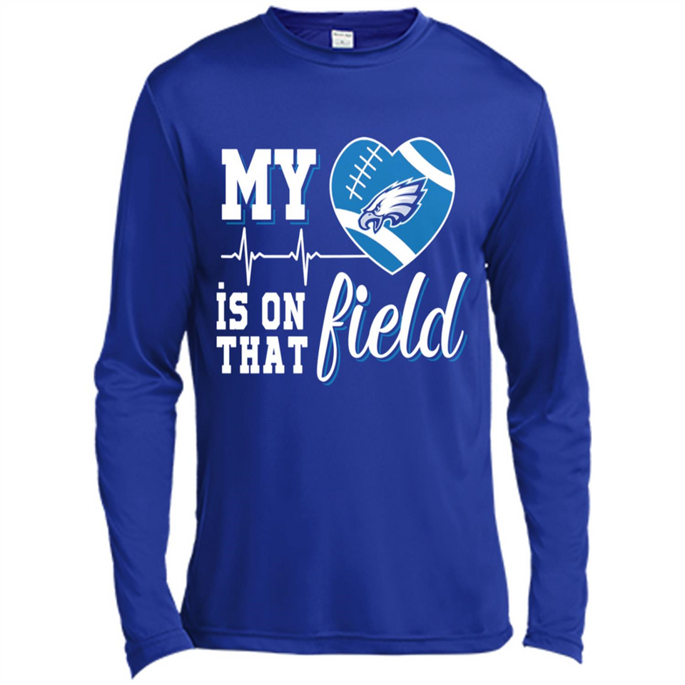 Philadelphia Eagles Football My Heart is on that Field - Canvas Long Sleeve T-Shirt