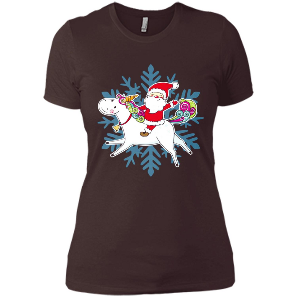 Unicorn And Santa Christmas 1 - Ladies' Boyfriend T-Shirt