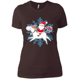 Unicorn And Santa Christmas 1 - Ladies' Boyfriend T-Shirt
