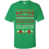 Funny Farmers Gift Ugly Santa Claus Horsepower - Shirt
