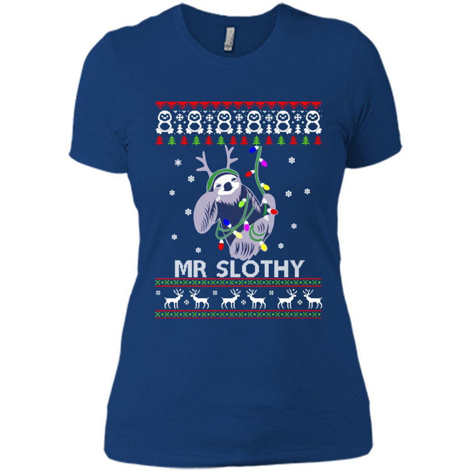 Mr Slothy Christma - Ladies' Boyfriend T-Shirt