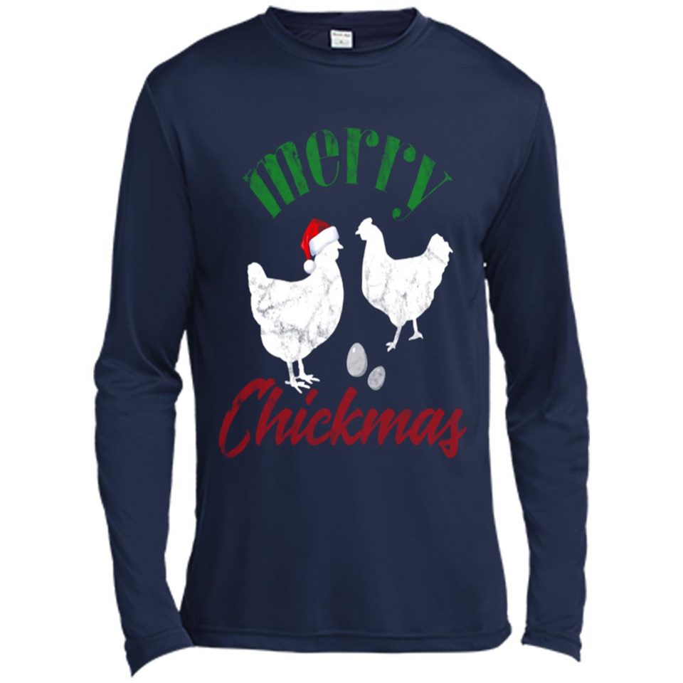 Christmas Chicken Shirt Santa Hens Lover Funny Farmer Gift - Canvas Long Sleeve T-Shirt
