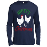 Christmas Chicken Shirt Santa Hens Lover Funny Farmer Gift - Canvas Long Sleeve T-Shirt