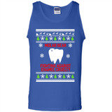 Molar bear fighting against enamel cruelty Christmas - Tank Top