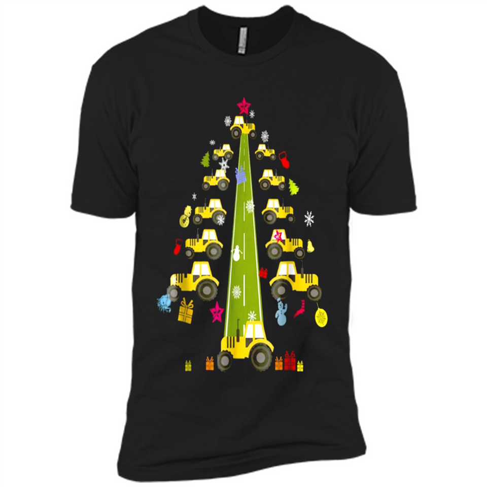 Tractor Car Christmas Tree T-shirt For Drivers
