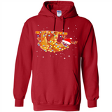 Christmas Lights Sloth Wearing Santa Hat Funny Xmas - Hoodie