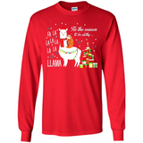 Llama Tis the season to be slothy Christmas sweatshirt PINGPONG - Long Sleeve T-Shirt