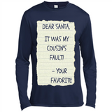 Dear Santa It Was My Cousin's Fault! Christmas - Canvas Long Sleeve T-Shirt