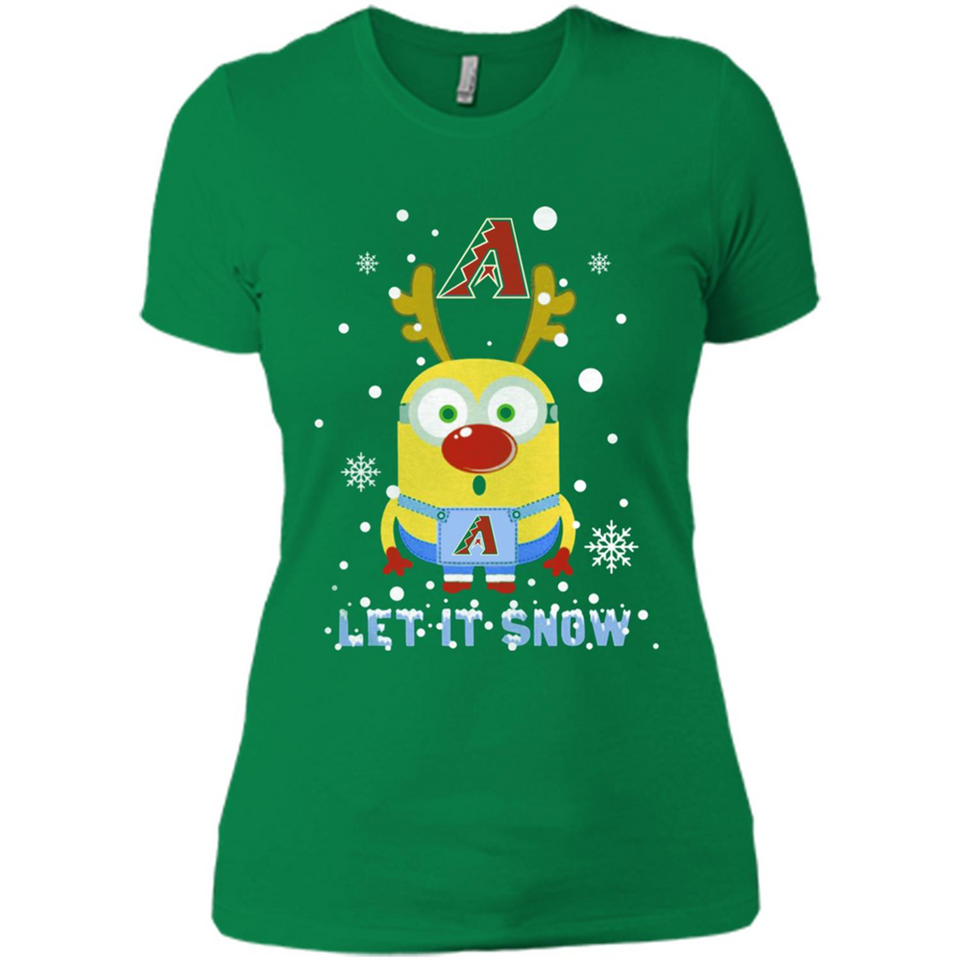 Minion Arizona Diamondbacks Ugly Christmas Sweater Let it Snow - Ladies' Boyfriend T-Shirt