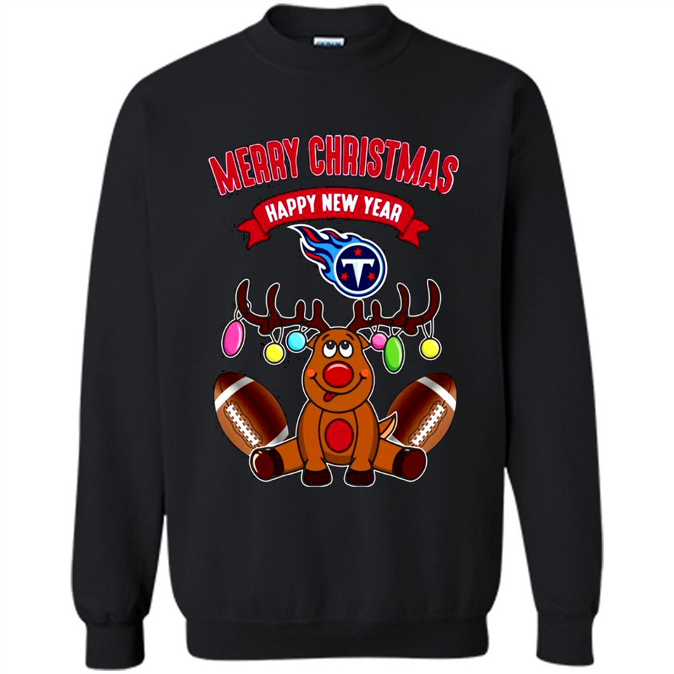 Tennessee Titans NFL Reindeer Funny Merry Christmas And Happy New Year