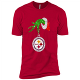 Fantastic Pittsburgh Steelers Glitter Grinch Monogram Ornament Christmas Gift - Premium Short Sleeve T-Shirt