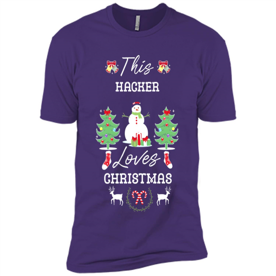 This Hacker Loves Christmas Tree Shirt with Snowman