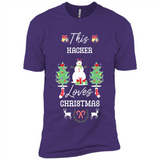 This Hacker Loves Christmas Tree Shirt with Snowman