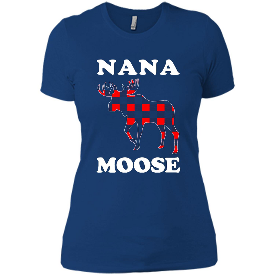 Nana Moose Funny Christmas Plaid Buffalo T-Shirt - Ladies' Boyfriend T-Shirt