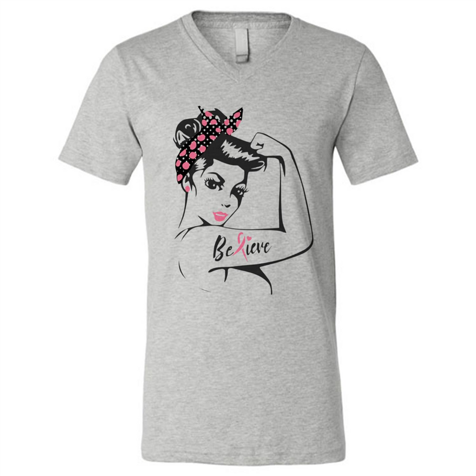 National Breast Cancer Day - Canvas Unisex V-Neck