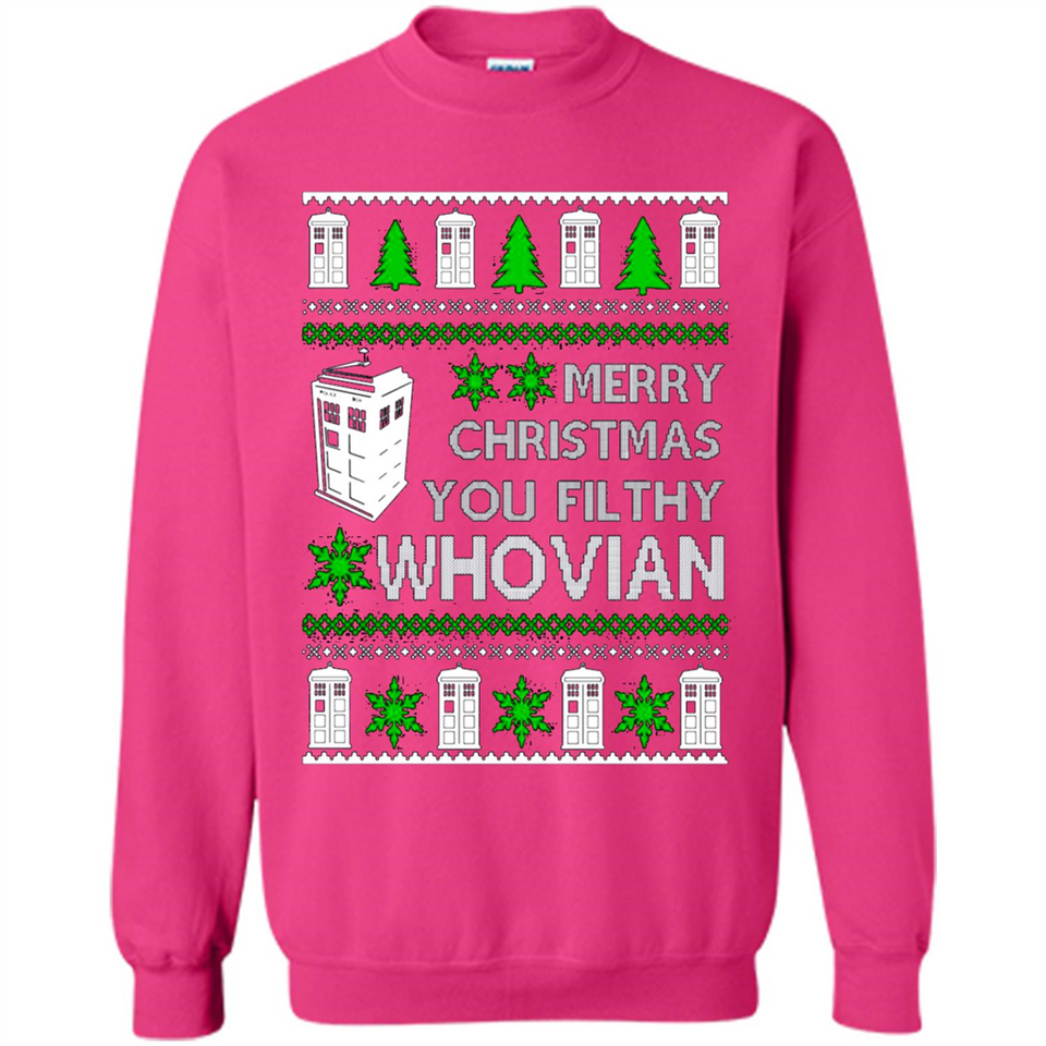 Merry Christmas You Filthy Whovian ugly sweater PINGPONG