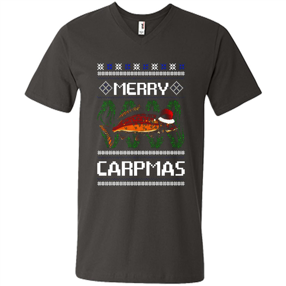 Santa Claus Carpmas Merry Carpmas Christmas Sweater PINGPONG - Men's V-Neck